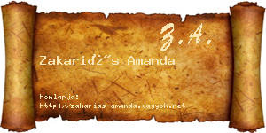 Zakariás Amanda névjegykártya